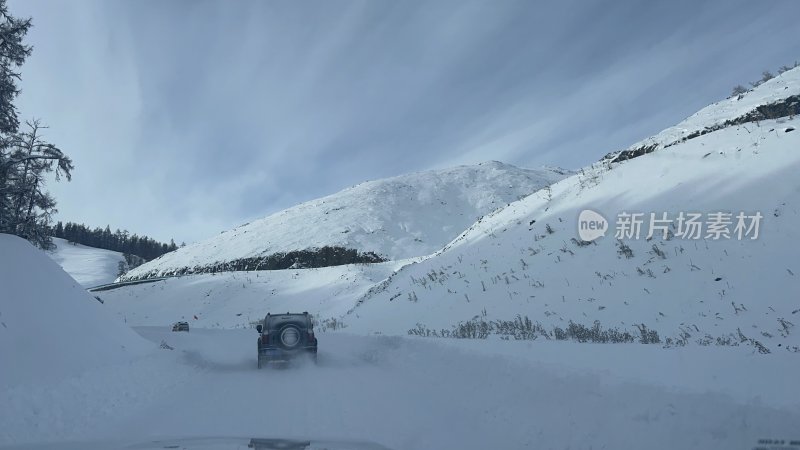 雪 雪地 新疆 雪路 喀纳斯