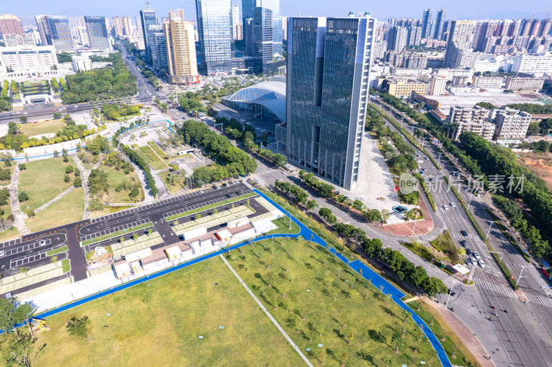 广东惠州市政府及周边建筑航拍摄影图