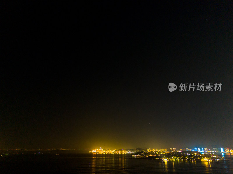 厦门城市夜景灯光航拍图