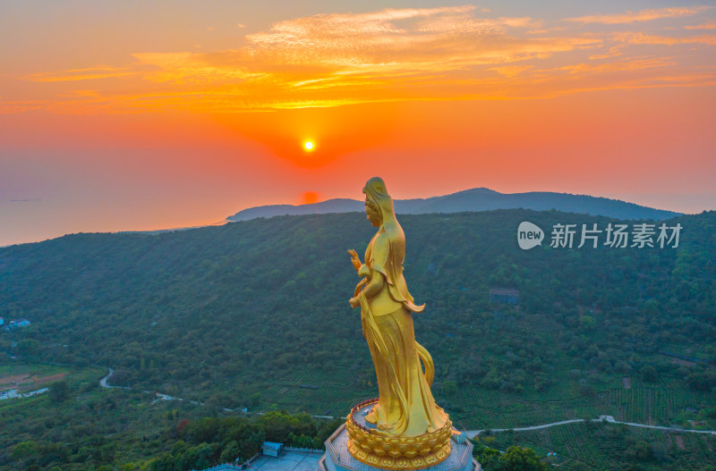 苏州太湖大如意圣境日落航拍