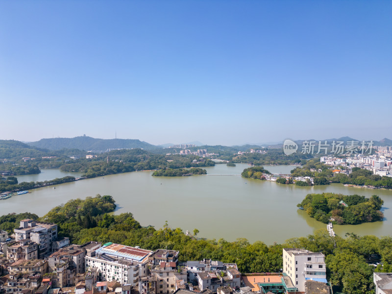 航拍广东惠州西湖景区