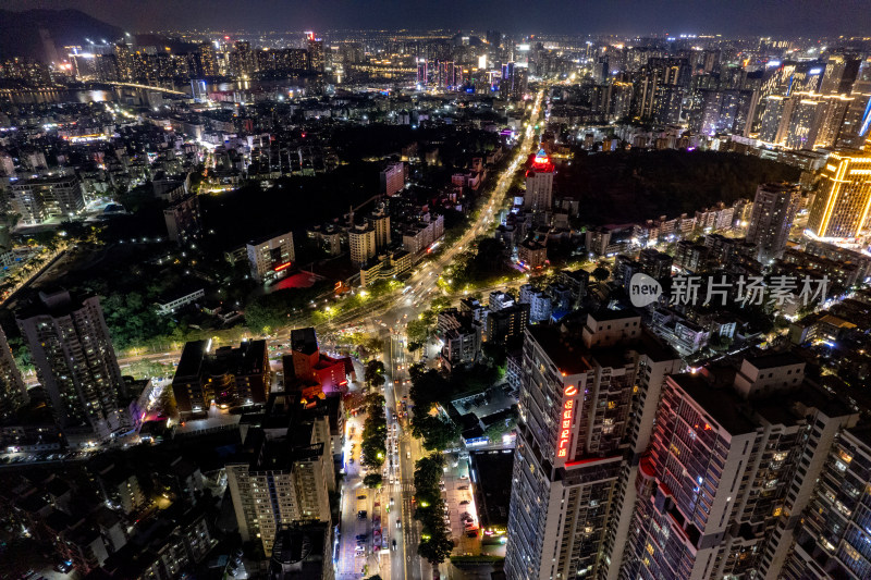 广东珠海夜景灯光航拍摄影图