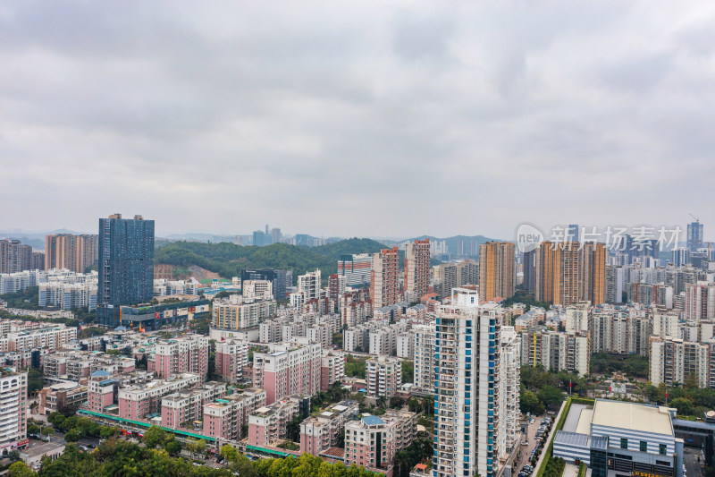 海南省三亚市三亚河两岸城市风光航拍