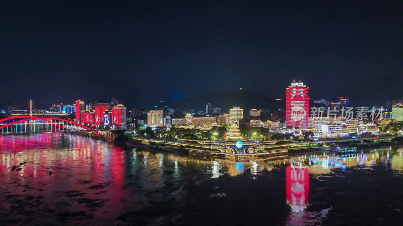 四川宜宾合江门广场夜景