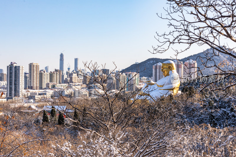 济南千佛山冬日雪景景观