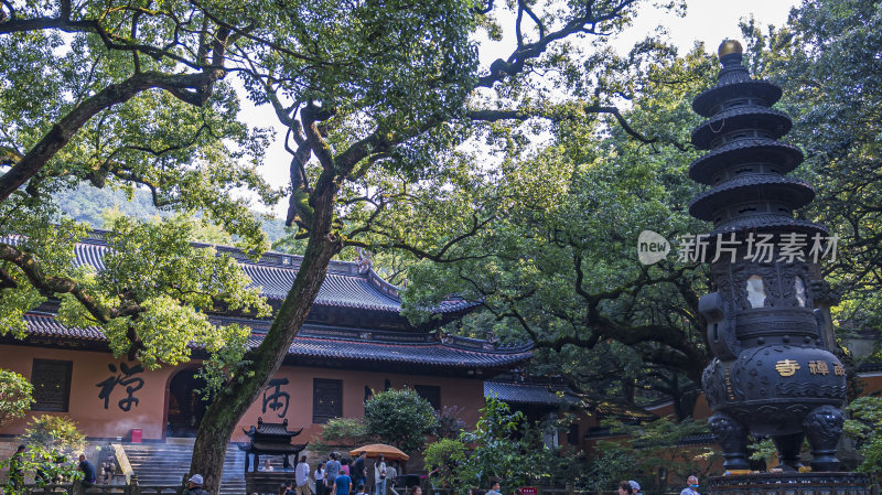 浙江普陀山法雨寺禅院建筑风光