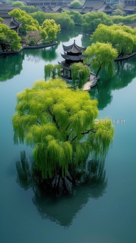 江南水乡古镇小桥流水人家古建筑背景