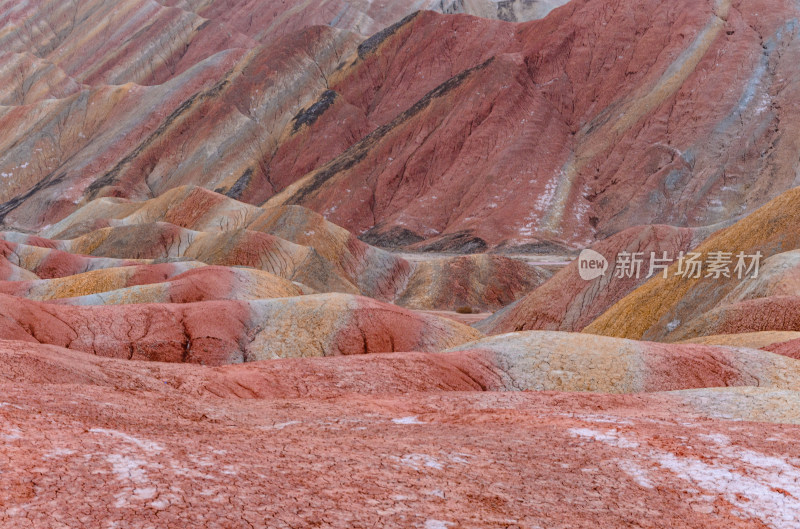 甘肃张掖七彩丹霞旅游景区多彩地质自然风光