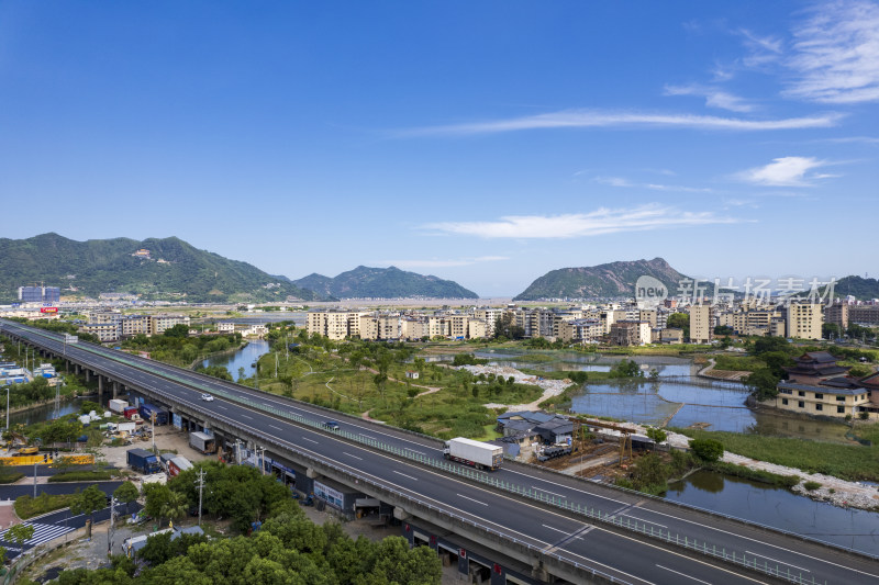 福建宁德霞浦沿海滩涂海田山水自然风光