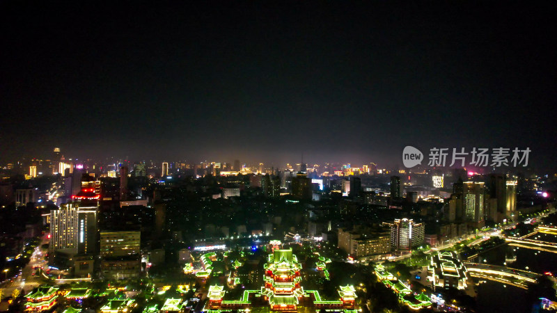 南昌滕王阁红谷滩夜景