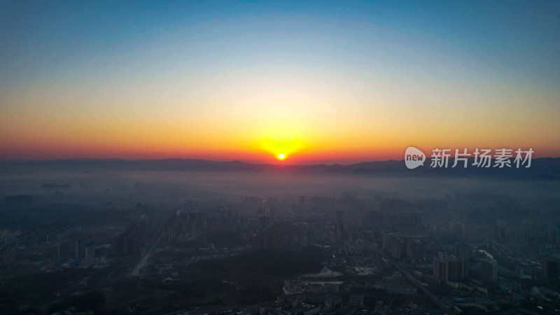 自然风光云海日出彩霞航拍图