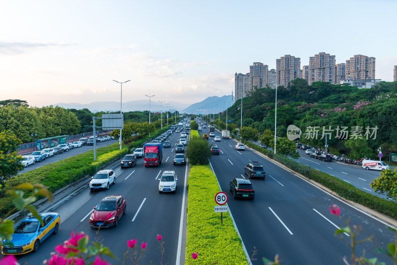 城市高速公路车流景象