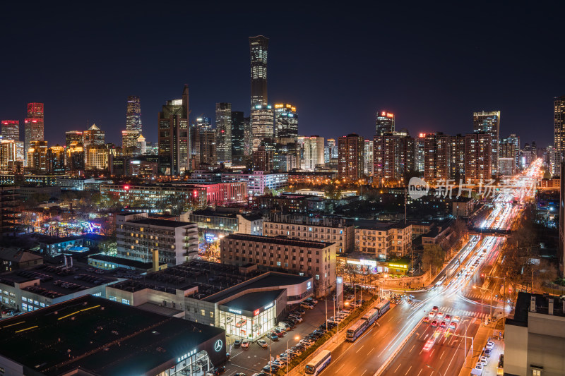 城市夜景灯火辉煌的繁华景象