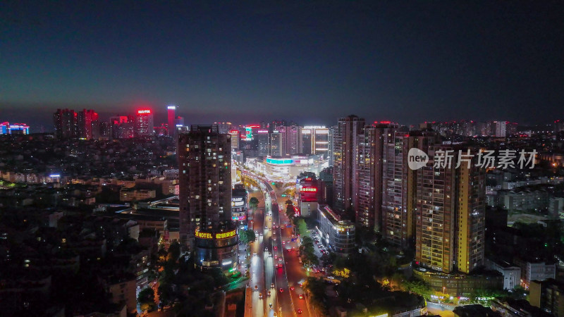 航拍四川泸州夜景摄影图