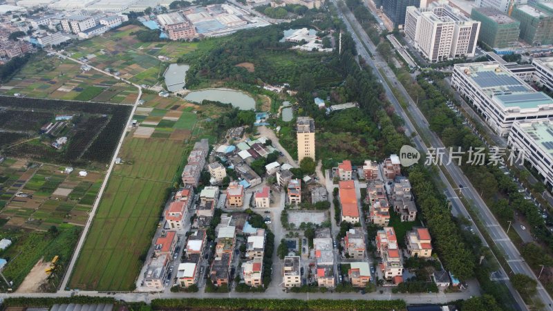 航拍广东省东莞市清溪镇城市风光