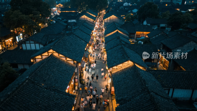 乌镇西栅夜景江南水乡古镇旅游宣传背景
