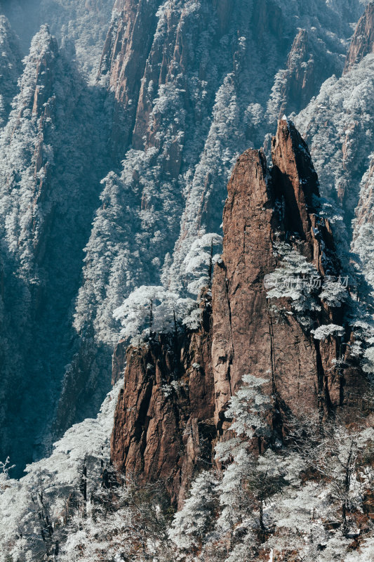 自然风光黄山风景区喀斯特地貌迎客松