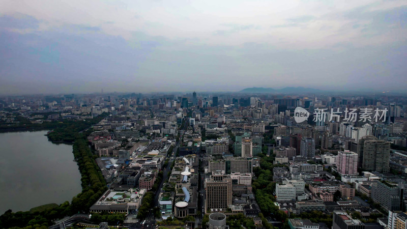 浙江杭州城市风光航拍图