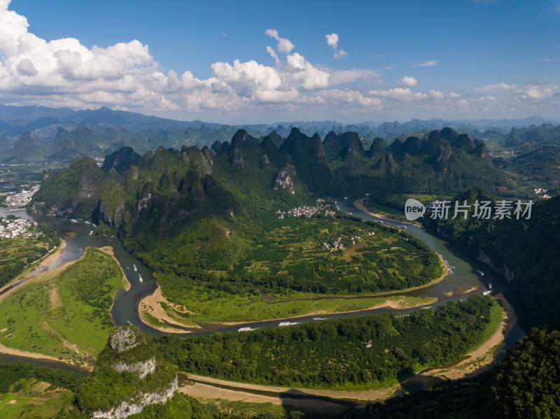 广西 桂林山水 漓江风光 下龙风光 蓝天白云