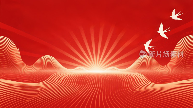 红色大气党政风背景建党节建军节国庆节
