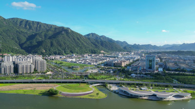 航拍温州瓯海区城市建设