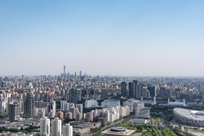 北京城区建筑群密集建筑