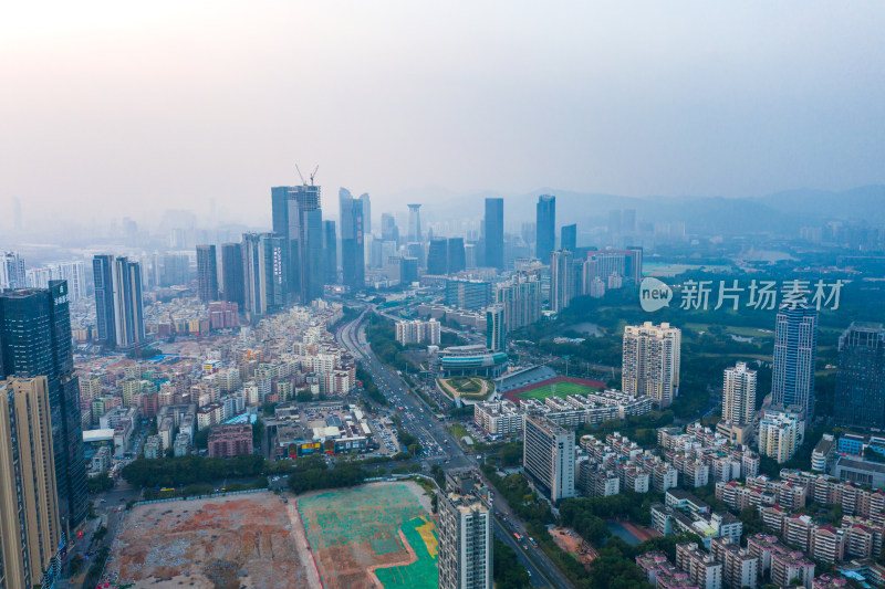 广东省深圳市福田区，城市风光，晴朗天气