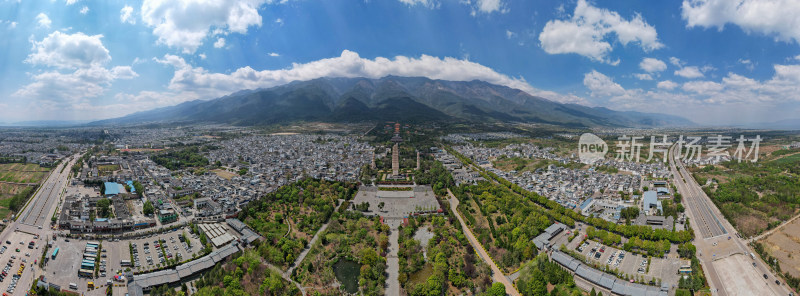 航拍云南大理崇圣寺三塔文化旅游区