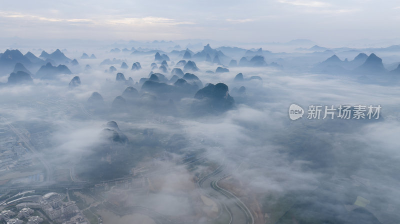 广西桂林山水水墨中国风