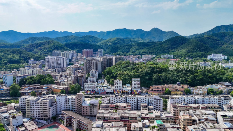 云浮城市建设城市大景全景航拍图