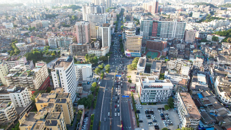 广东江门城市建设城市大景航拍图