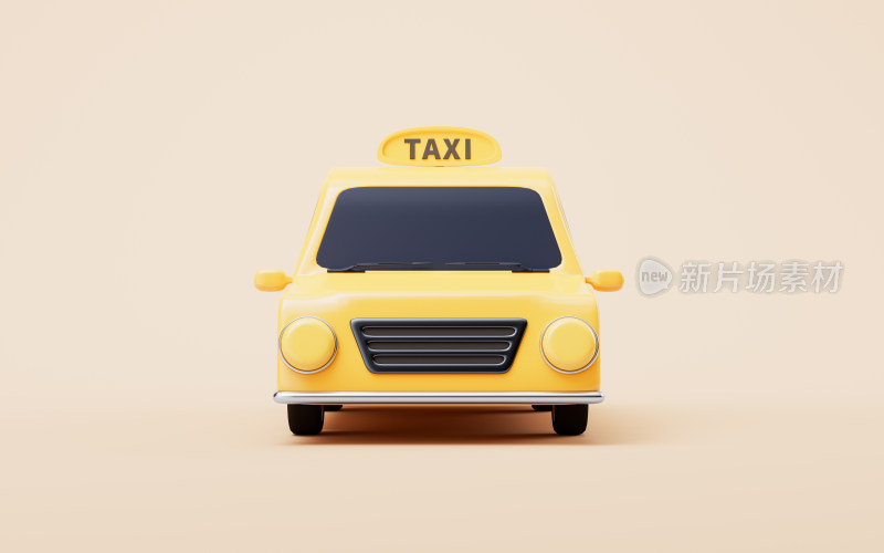 卡通风格出租车3D渲染