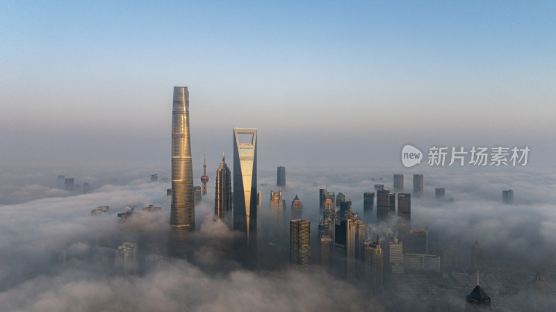 上海城市高楼云海景观