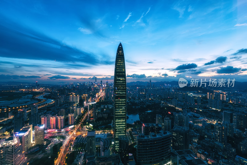 深圳京基100地标建筑夜景风光