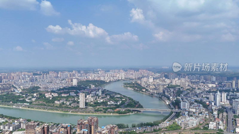 航拍四川内江大景内江城市建设摄影图