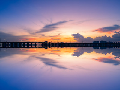 深圳前海演艺公园晚霞美景