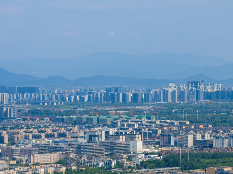 杭州西湖区城市风光与城市天际线