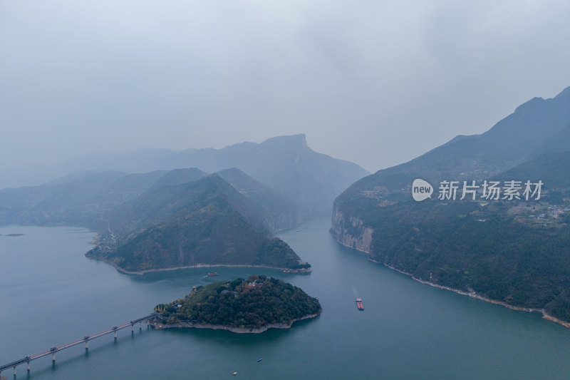 长江三峡奉节白帝城瞿塘峡山水风光