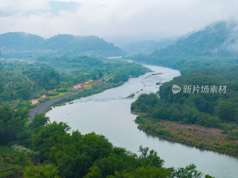 航拍浙江省温州市永嘉县楠溪江自然风光