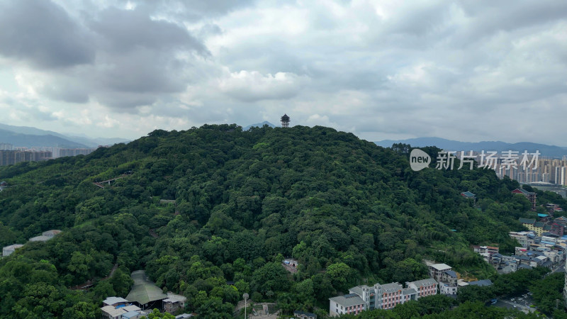 航拍福建龙岩莲花山公园