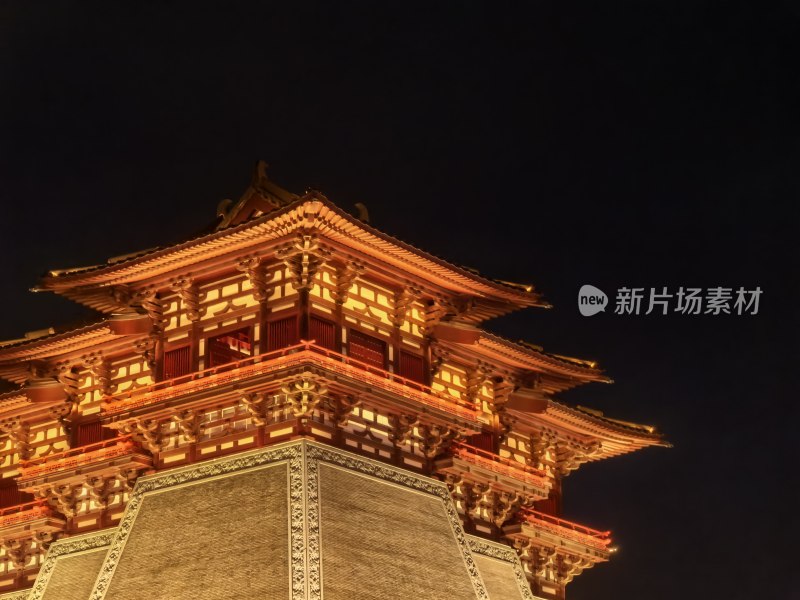 洛阳应天门，古色古香的历史建筑夜景