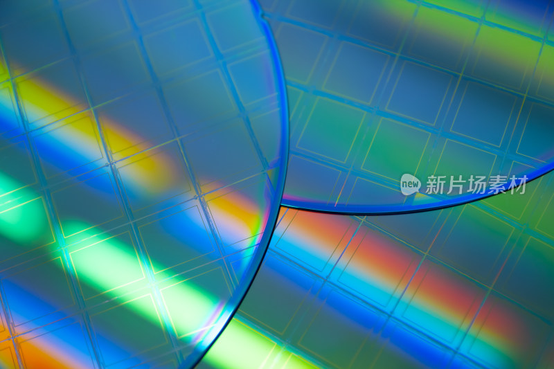 彩色晶圆芯片特写