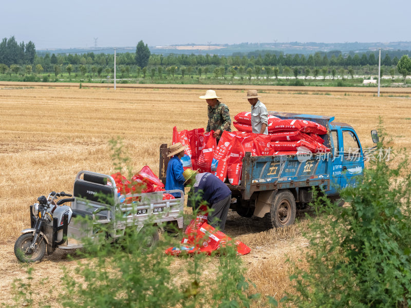 农村农民农业拖拉机播种玉米