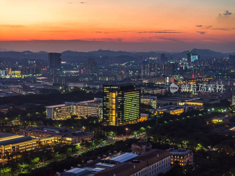 深圳华为总部夜景航拍