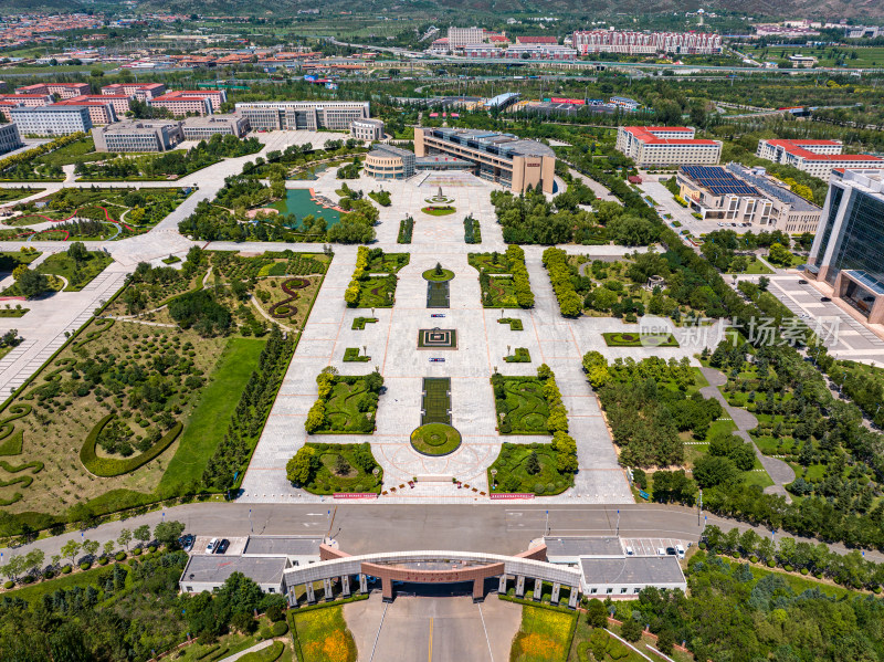 呼和浩特内蒙古财经大学全景鸟瞰图