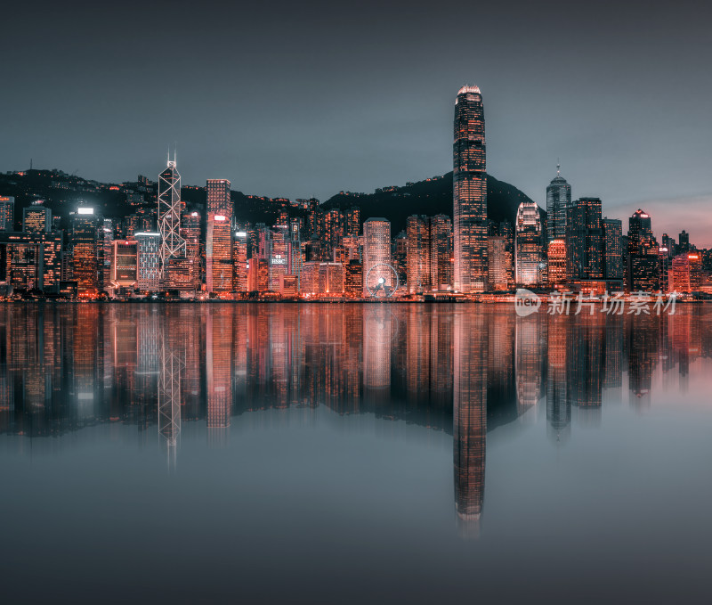 中国香港维多利亚港夜景