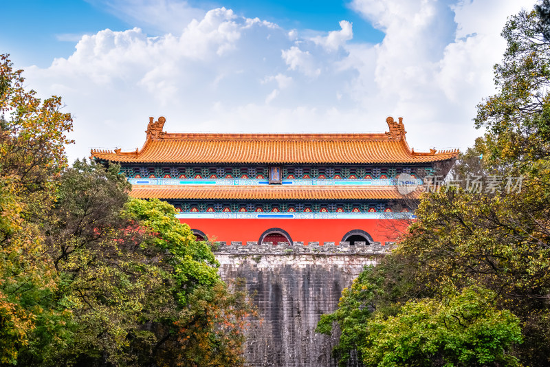 南京钟山风景名胜区明孝陵中的建筑风景