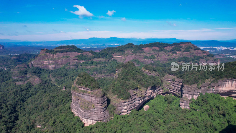 广东丹霞山5A景区丹霞地貌航拍