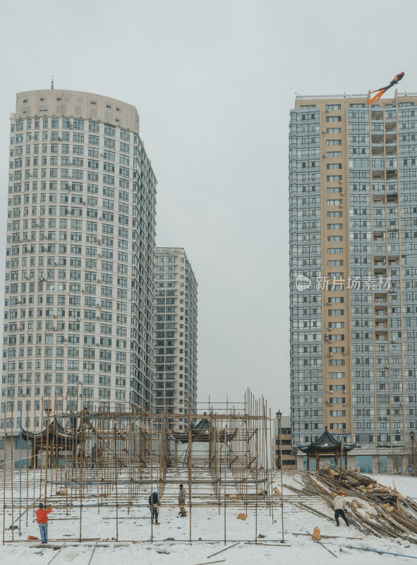 冬日的雪地