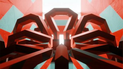 几何结构抽象艺术光影场景